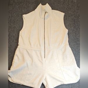 Avia Sleeveless Cream Shorts Jumpsuit